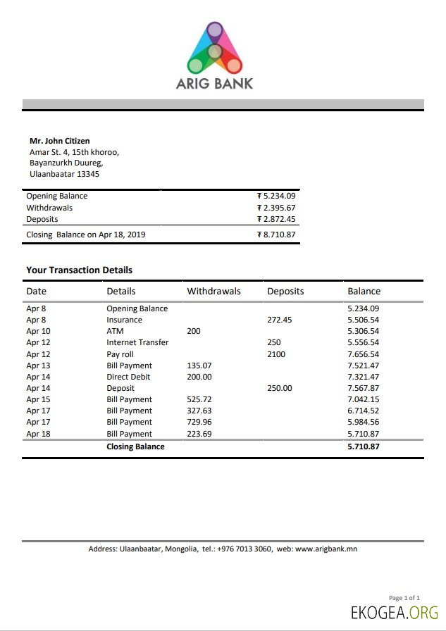 Banque Arig de Mongolie